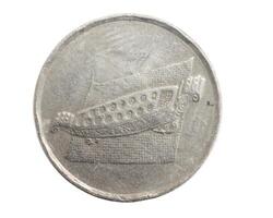 Malaysia ten sen coin on a white isolated background photo
