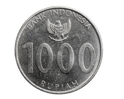 Indonesia thousand rupiah coin isolated background photo