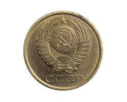 Russia five kopeks coin on a white isolated background photo