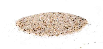 grains of sand on the white isolated background photo