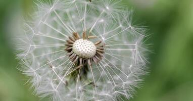 withered flower of dandelion with seeds. background photo