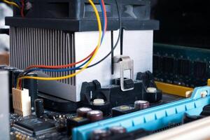 electronic circuit board or PCB printed circuit board. background photo