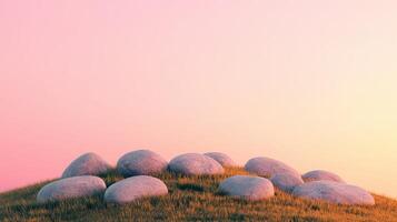 Serene sunset stones tranquil hills photography natural environment scenic view calm background photo