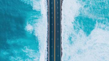 Scenic coastal drive ocean background aerial view nature landscape tranquil environment photo