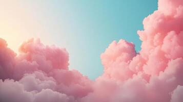 Dreamy pink clouds in tranquil sky background nature scene aerial view serene atmosphere photo