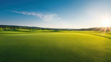 Majestic golf course serenity rolling hills landscape photography vibrant green background scenic view nature concept photo