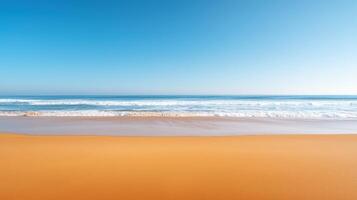 Serene beach landscape coastal area photography tranquil background wide-angle view nature's beauty photo
