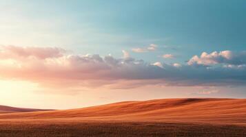 Serene landscape sunset over rolling hills nature background scenic viewpoint tranquil environment photo