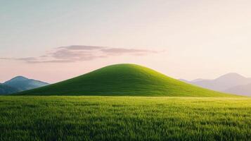 Serene green hill landscape nature background scenic viewpoint peaceful environment captivating content photo