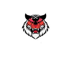 angry tiger head illustration vector