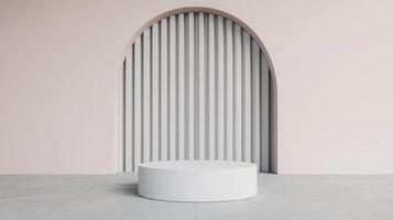 Modern architectural showcase minimalist studio background design elements indoor space front view contemporary aesthetics photo