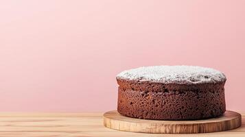 Baking a chocolate cake kitchen food photography light background close-up dessert concept photo