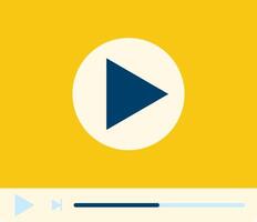 Media player interface for online movie and media streaming, design isolated on a white background for web and entertainment. vector