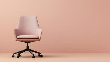 Modern office chair in minimalist background product photography soft color palette clean environment focused view photo