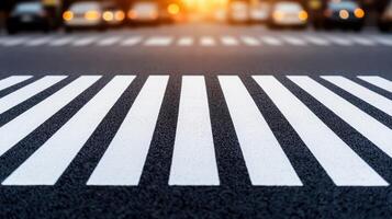 Crosswalk safety measures urban streets photographic background daylight perspective traffic awareness photo