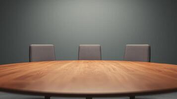 Strategic meeting setting conference room image of round table professional background interior design focused viewpoint photo