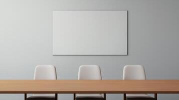 Meeting room setup with empty chairs minimalist background modern environment professional viewpoint photo