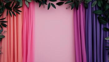 Vibrant fabric backdrop studio setting decorative content colorful environment close-up view background inspiration photo
