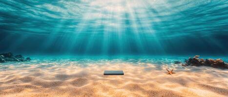 Underwater exploration of nature's background ocean floor scenic view serene environment tranquil landscape photo