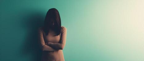 Emotional woman reflection urban setting portrait image minimalist background nature elements soft light photo