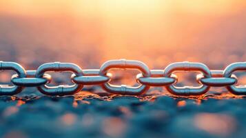 chain links in beautiful background setting photo