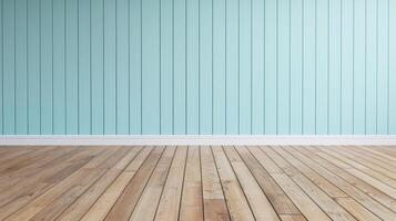 Spacious room with blue wall background nature elements modern design photo