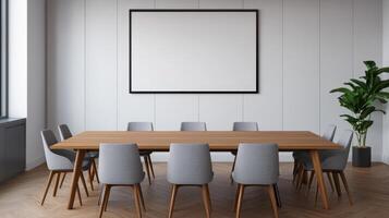 Business meeting room with nature background modern design photo