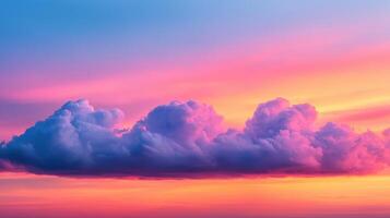 Vibrant sunset clouds over nature's background scenic landscape view photo