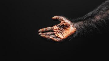 Gorilla hand reaching out nature background copyspace environment photo