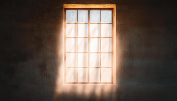 Sunlight streaming through window nature background copyspace view photo