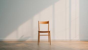 Minimalist chair in nature background copyspace bright environment photo