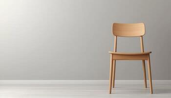 Minimalist wooden chair studio background nature copyspace calm viewpoint photo