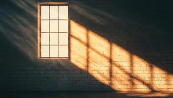 Sunlight streaming through window interior nature background copyspace photo