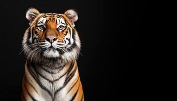 Majestic tiger portrait wildlife setting digital art nature background copyspace photo