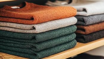 Nature-Inspired Background Display of Blank Shirts in a Cozy Environment High Angle View with Copyspace photo
