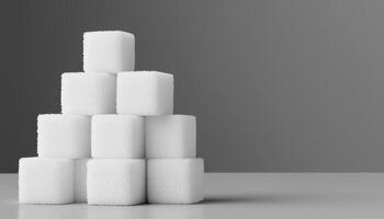 Minimalist Pile of White Sugar on Gray Background Nature Copyspace Simple Composition photo