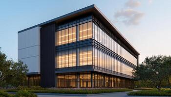 Modern Architectural Building Design in Urban Environment with Natural Background photo