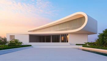 Modern Architecture Building Design Contemporary Style Outdoor Setting Aesthetic Viewpoint photo