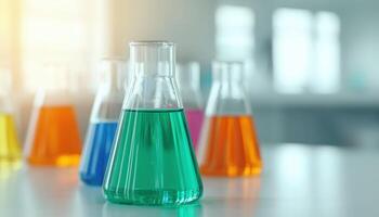 Chemical Experiment Action in Laboratory Science Background Copyspace for Research Content photo