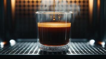 Freshly Brewed Espresso Coffee Shop Beverage Photography Cozy Atmosphere Close-up Background Copyspace photo