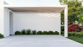 Modern Architectural Design Outdoor Space Minimalist Background Greenery Copyspace photo
