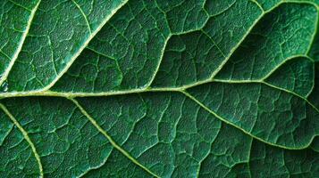 Close-Up of a Leaf with Intricate Veins Nature Background Copyspace Lush Green Environment photo