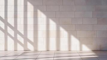 Modern Architectural Wall Shadows Minimalist Space Background Copyspace Bright Environment photo