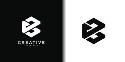 Abstract initial letter B logo design. Premium vector