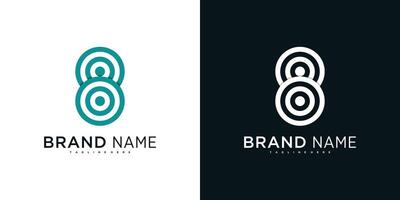 Modern number 8 abstract logo design vector