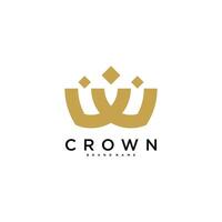 Creative abstrack crown logo design. Premium vector