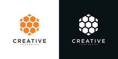 abstract hexagon logo design vector