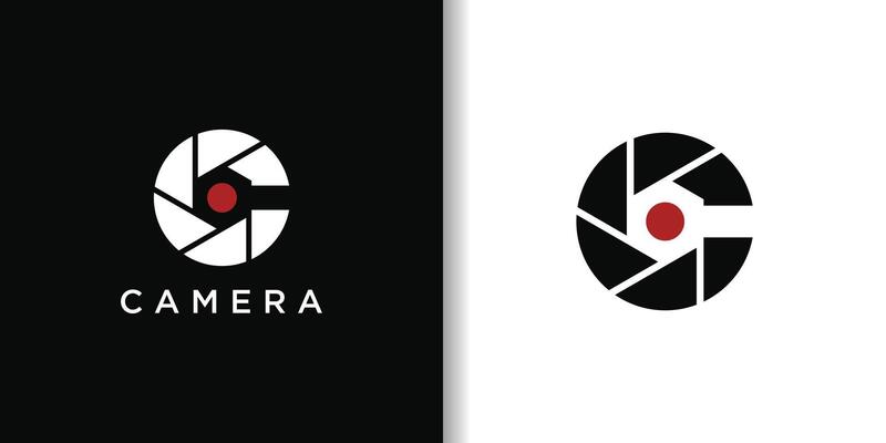 Camera logo design, Initial Letter C with lens photography