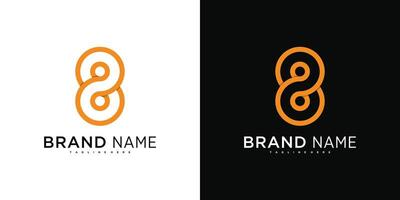 Modern number 8 abstract logo designs. vector