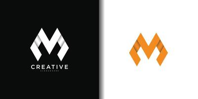 Abstract initial letter M logo design. Premium vector